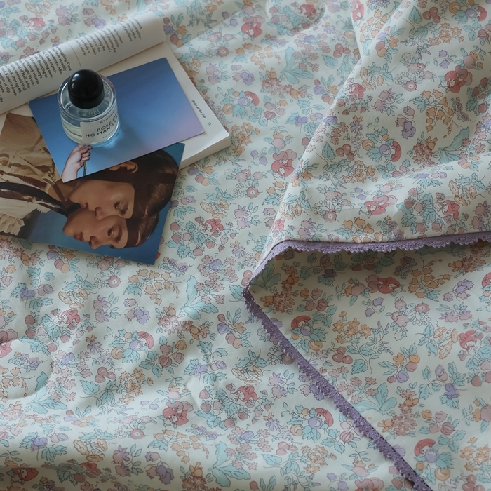 91家纺网 家纺一手货源 找家纺 棉眠 2025新款纯棉花边夏被套件 美琪