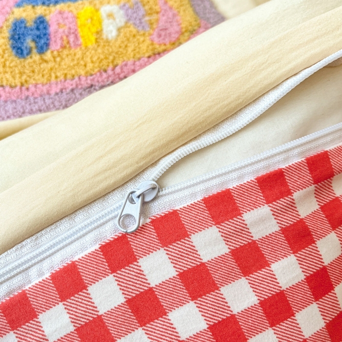 91家纺网 家纺一手货源 找家纺 雨帆  2025新款卡通水洗棉毛巾绣四件套 芝士粉格