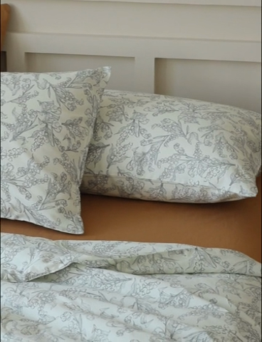 91家纺网 家纺一手货源 找家纺 棉眠 2025新款纯棉花边夏被套件 秋日风铃