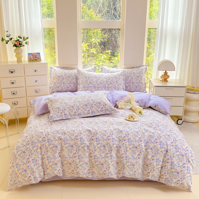 91家纺网 家纺一手货源 找家纺 佑金甜 2025新款100%全棉印花四件套纯棉印花单被套三件套（尺寸已预留）（礼盒塑封包装）（买家秀加V)梵花