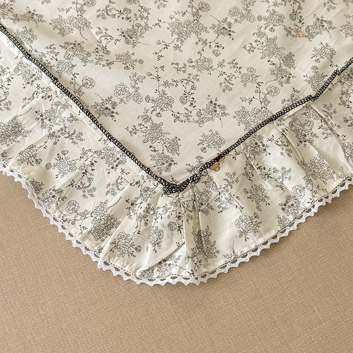 91家纺网 家纺一手货源 找家纺 缦彩家纺  2025新款韩版全棉公主风床单四件套 奥罗拉