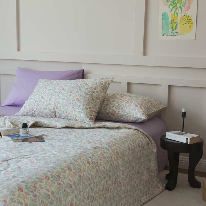 91家纺网 家纺一手货源 找家纺 棉眠 2025新款纯棉花边夏被套件 美琪