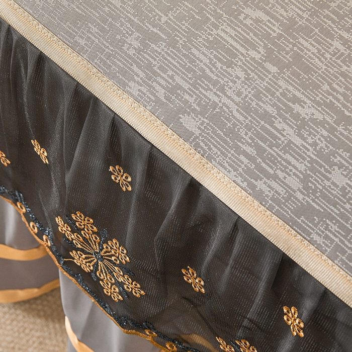 91家纺网 家纺一手货源 找家纺 情恒家纺   2025新款提花PE海洋丝可脱卸床裙席三件套 迷雾森林 星灰