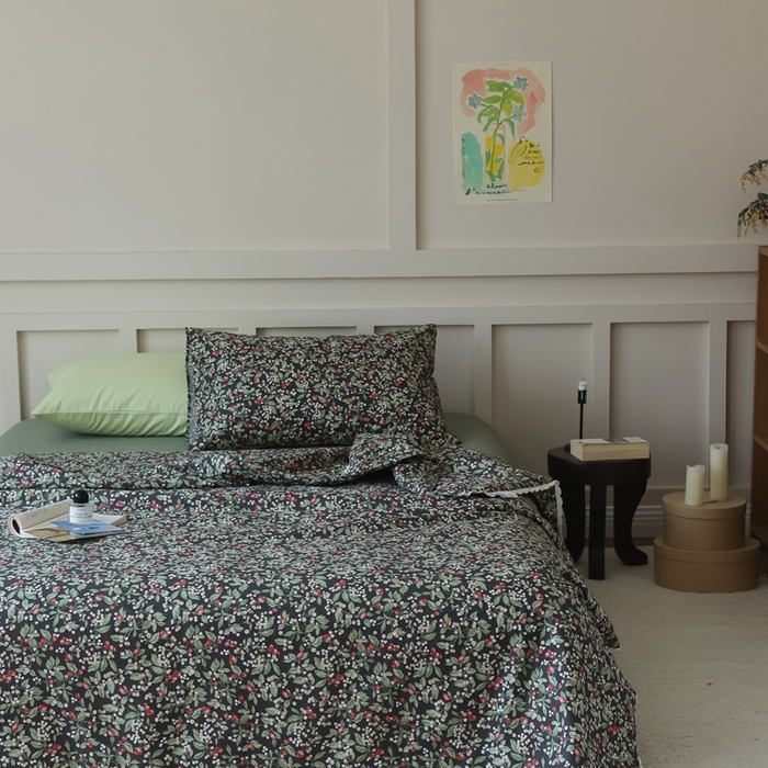 91家纺网 家纺一手货源 找家纺 棉眠 2025新款纯棉花边夏被套件 小红莓