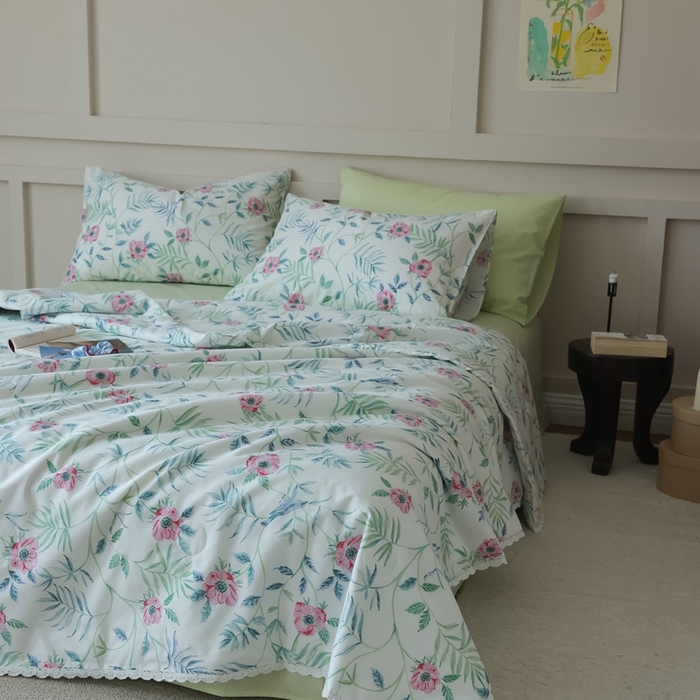 91家纺网 家纺一手货源 找家纺 （总）棉眠 2025新款纯棉花边夏被套件