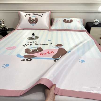 倾慕  2025新款数码大版时尚卡通风冰藤席 滑板猫咪