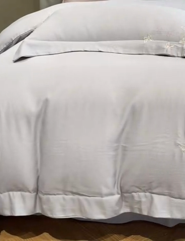 91家纺网 家纺一手货源 找家纺 新方向 2025新款天丝刺绣四件套-蝶恋 蝶恋-爵士灰