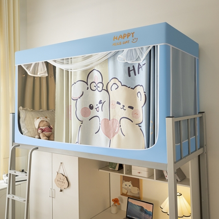 91家纺网 家纺一手货源 找家纺 （总）觅妮家纺 2025新款99%强遮光涂银涂层大版数码印花宿舍学生床帘蚊帐