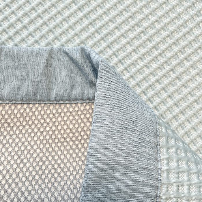 91家纺网 家纺一手货源 找家纺 雅居纺家纺 2025新款A类加厚三明治底华夫格绣花凉感席 床席款-乐趣小狗