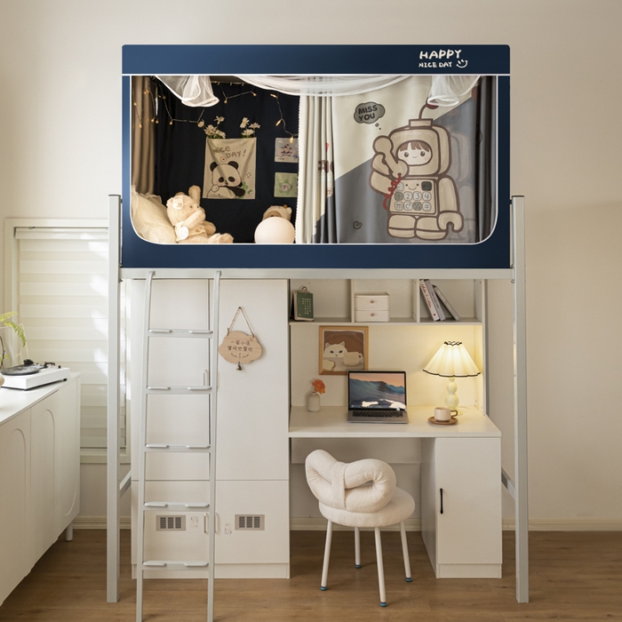 91家纺网 家纺一手货源 找家纺 觅妮家纺 2025新款99%强遮光涂银涂层大版数码印花宿舍学生床帘蚊帐 呼叫转移