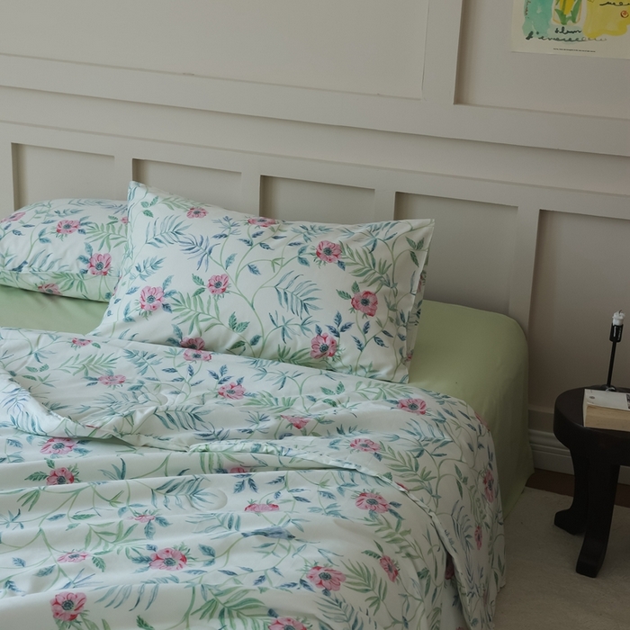 91家纺网 家纺一手货源 找家纺 棉眠 2025新款纯棉花边夏被套件 春之晓晓