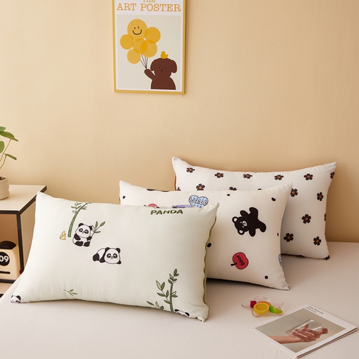 91家纺网 家纺一手货源 找家纺 （总）幸运草2025新款AB版棉泡泡可爱超柔舒适枕单人学生家用压不扁枕芯