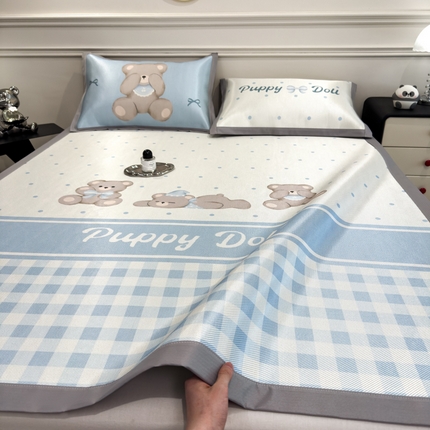 倾慕  2025新款数码大版时尚卡通风冰藤席 舒适小熊