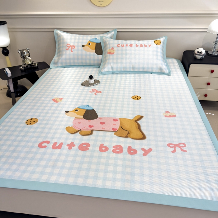 91家纺网 家纺一手货源 找家纺 （总）倾慕  2025新款数码大版时尚卡通风冰藤席