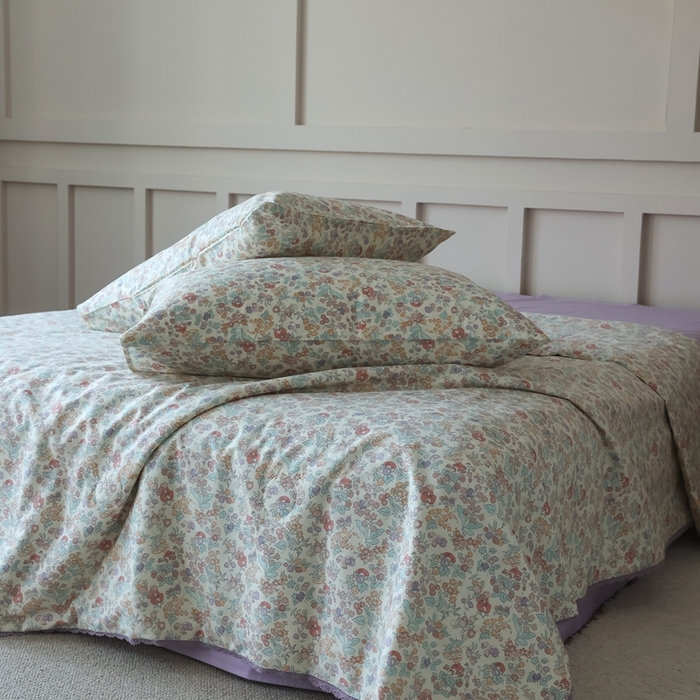 91家纺网 家纺一手货源 找家纺 棉眠 2025新款纯棉花边夏被套件 美琪