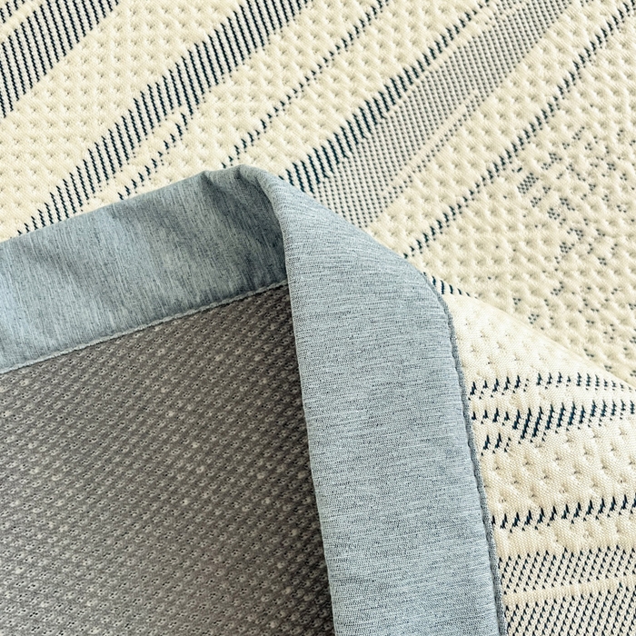 91家纺网 家纺一手货源 找家纺 雅居纺家纺 2025新款A类加厚三明治底简约提花凉感席系列-床席款 条纹-蓝