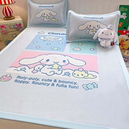 蓝邻 2025春夏新款正版三丽鸥600D冰藤大版数码印花凉席-场景二 淘气大耳狗