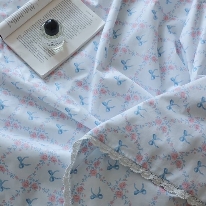 91家纺网 家纺一手货源 找家纺 棉眠 2025新款纯棉花边夏被套件 巴黎周末