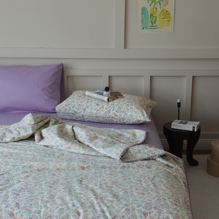 91家纺网 家纺一手货源 找家纺 棉眠 2025新款纯棉花边夏被套件 美琪