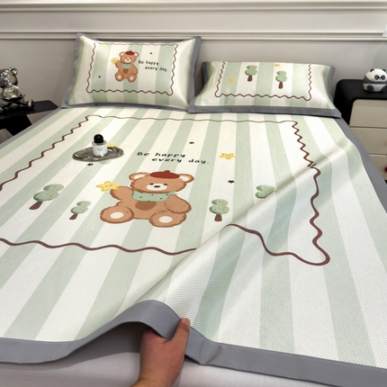 倾慕  2025新款数码大版时尚卡通风冰藤席 星星小熊