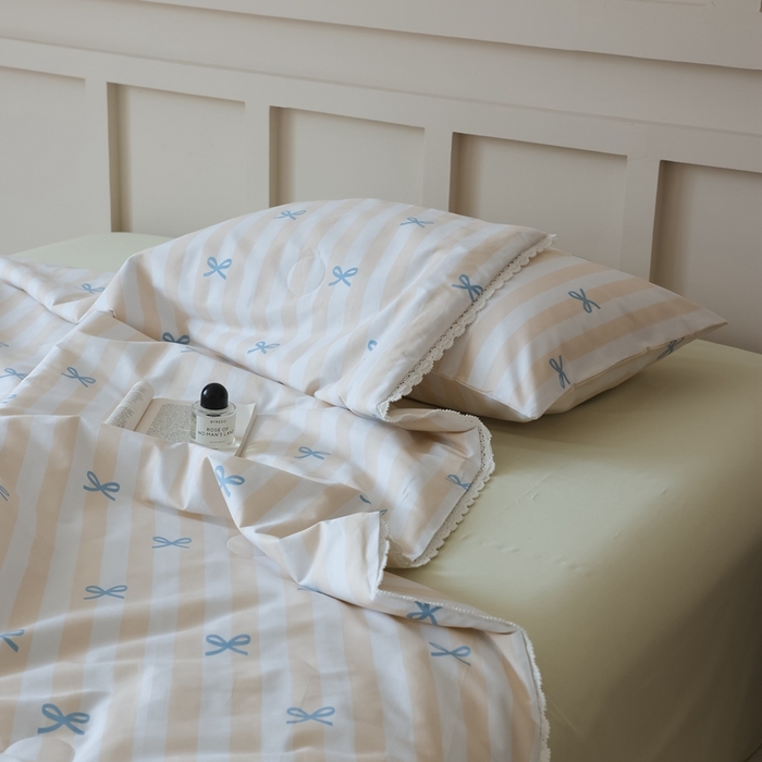 91家纺网 家纺一手货源 找家纺 棉眠 2025新款纯棉花边夏被套件 萝莉点点