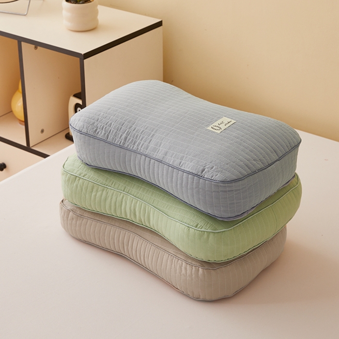 91家纺网 家纺一手货源 找家纺 （总）幸运草2025新款韩版水洗棉砂洗纯荞麦壳面包枕芯护颈椎全荞麦枕