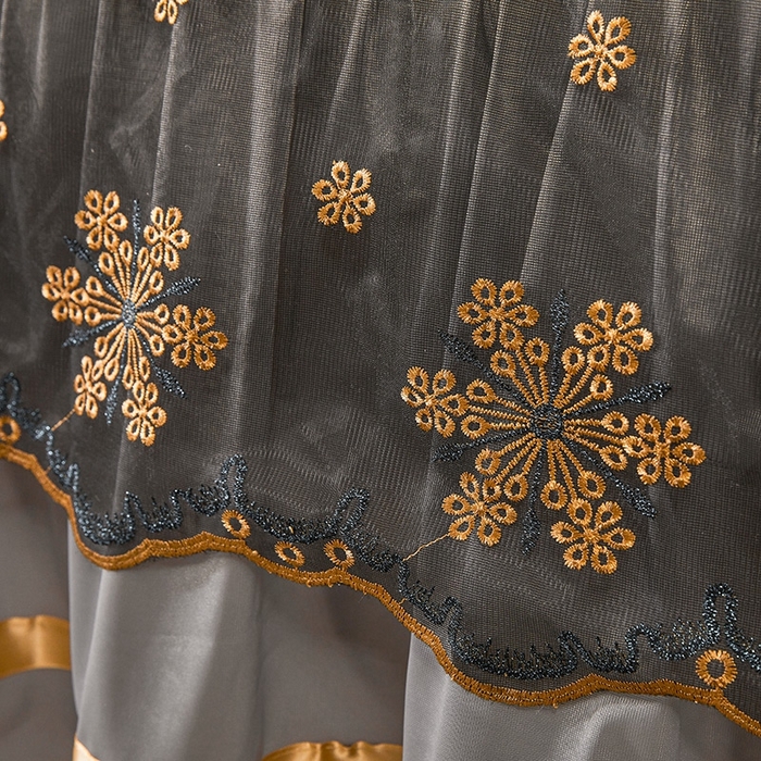 91家纺网 家纺一手货源 找家纺 情恒家纺   2025新款提花PE海洋丝可脱卸床裙席三件套 迷雾森林 星灰