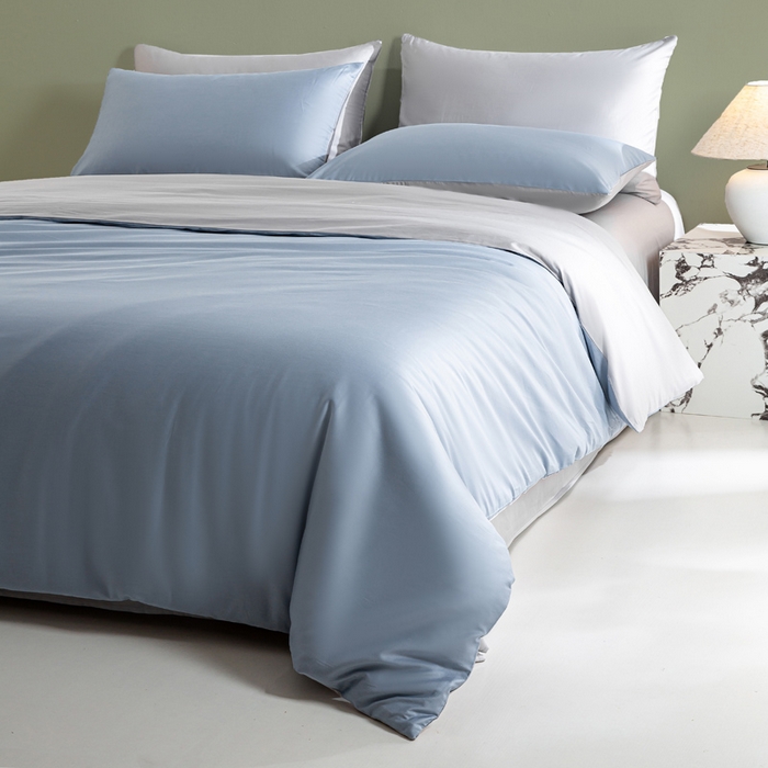 91家纺网 家纺一手货源 找家纺 （总）憨豆家纺 2025新款全棉长绒棉四件套纯色贡缎纯棉被套床笠款三件套