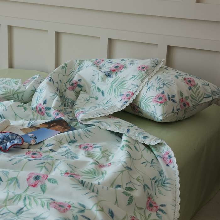 91家纺网 家纺一手货源 找家纺 （总）棉眠 2025新款纯棉花边夏被套件