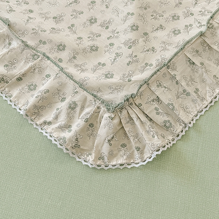 91家纺网 家纺一手货源 找家纺 缦彩家纺  2025新款韩版全棉公主风床单四件套 春野