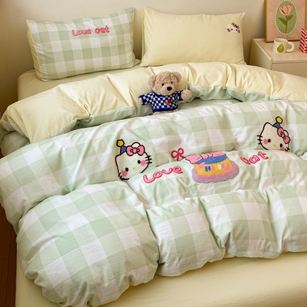 91家纺网 家纺一手货源 找家纺 （总）雨帆  2025新款卡通水洗棉毛巾绣四件套