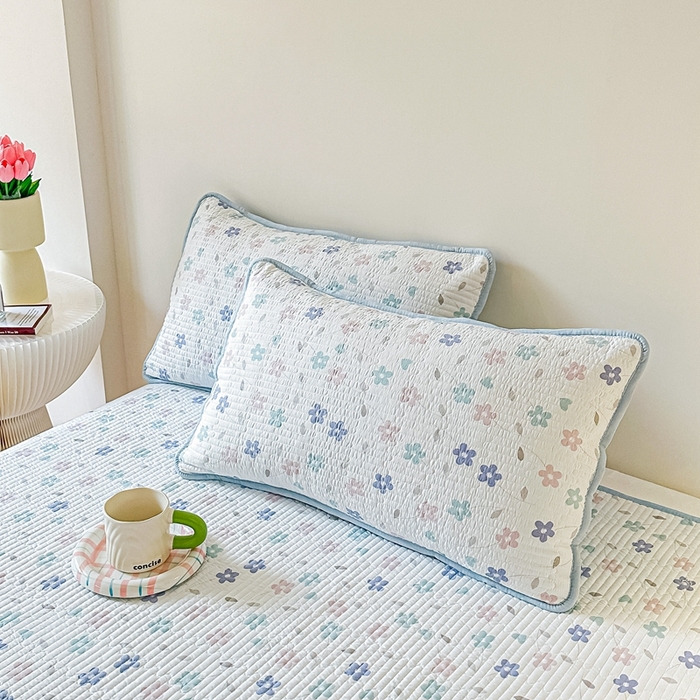 91家纺网 家纺一手货源 找家纺 （总）橘夏家纺2025爆款棉感珍珠绸印花床盖三件套