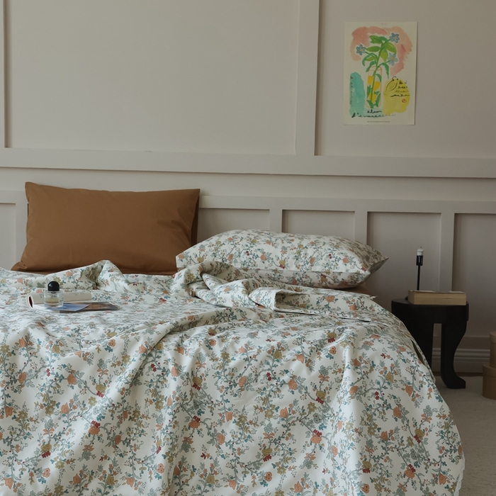 91家纺网 家纺一手货源 找家纺 棉眠 2025新款纯棉花边夏被套件 秋茗