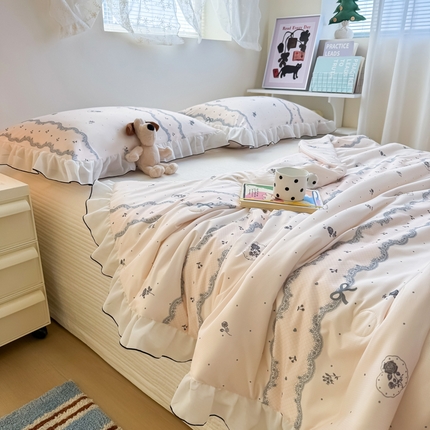 九花鹿 2025新款凉感提花夏被 韩式小花