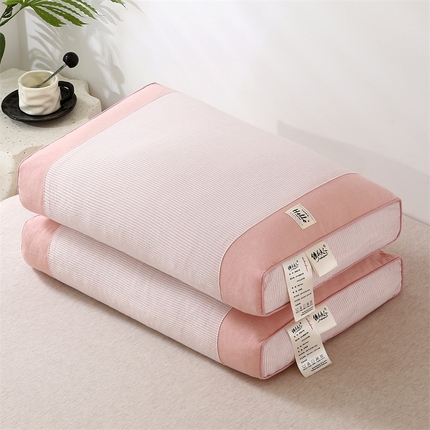 91家纺网 家纺一手货源 找家纺 （总）珍贝家纺 2025新款全棉纯棉简约条纹款宫廷全荞麦壳枕 枕头枕芯