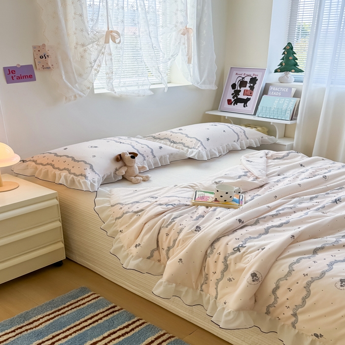 91家纺网 家纺一手货源 找家纺 九花鹿 2025新款凉感提花夏被 韩式小花