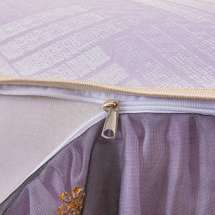 91家纺网 家纺一手货源 找家纺 情恒家纺   2025新款提花PE海洋丝可脱卸床裙席三件套 城市剪影 魅紫