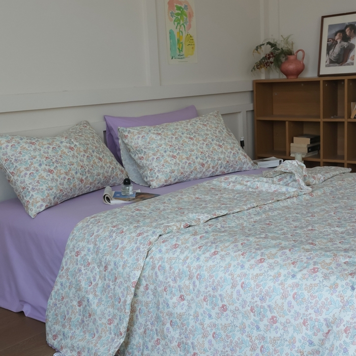 91家纺网 家纺一手货源 找家纺 棉眠 2025新款纯棉花边夏被套件 美琪