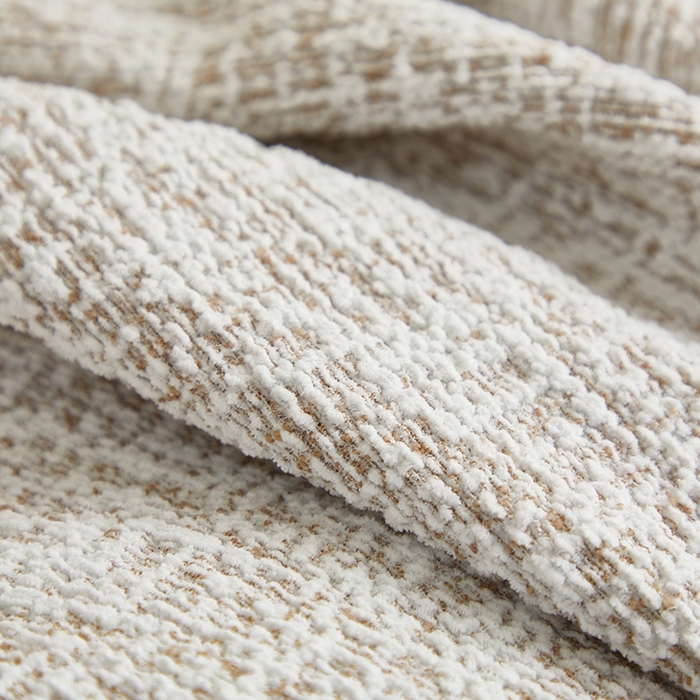 91家纺网 家纺一手货源 找家纺 丝绮鹿 2025新款竹节雪尼尔沙发套松紧款（大三人图）  温柔咖