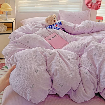 91家纺网 家纺一手货源 找家纺 （总）名品家纺 2025新款云感皱皱双层纱四件套