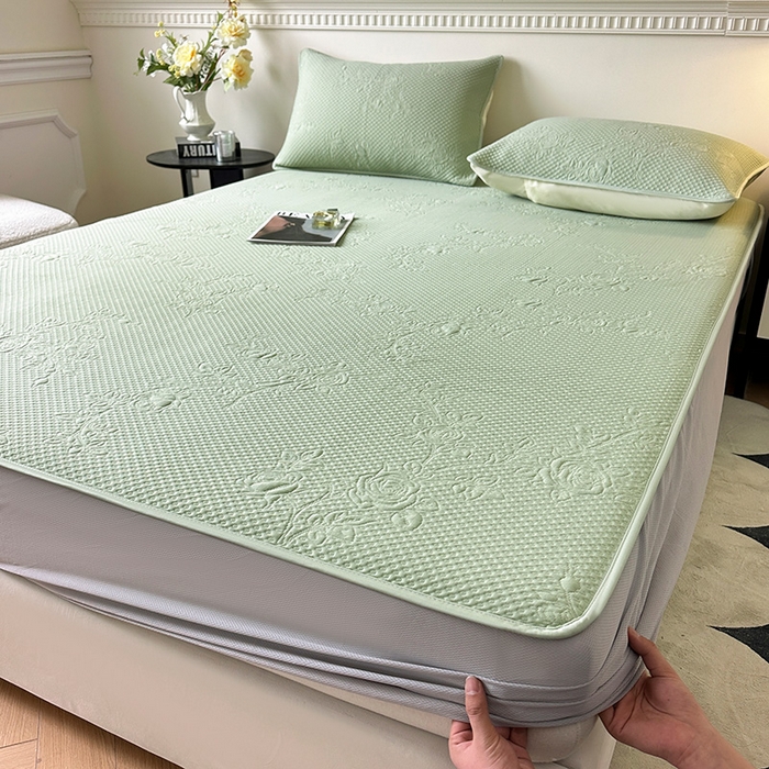 91家纺网 家纺一手货源 找家纺 布卢姆床垫2025新款A类PE乙纶冰豆豆床笠款凉席 玫瑰花园