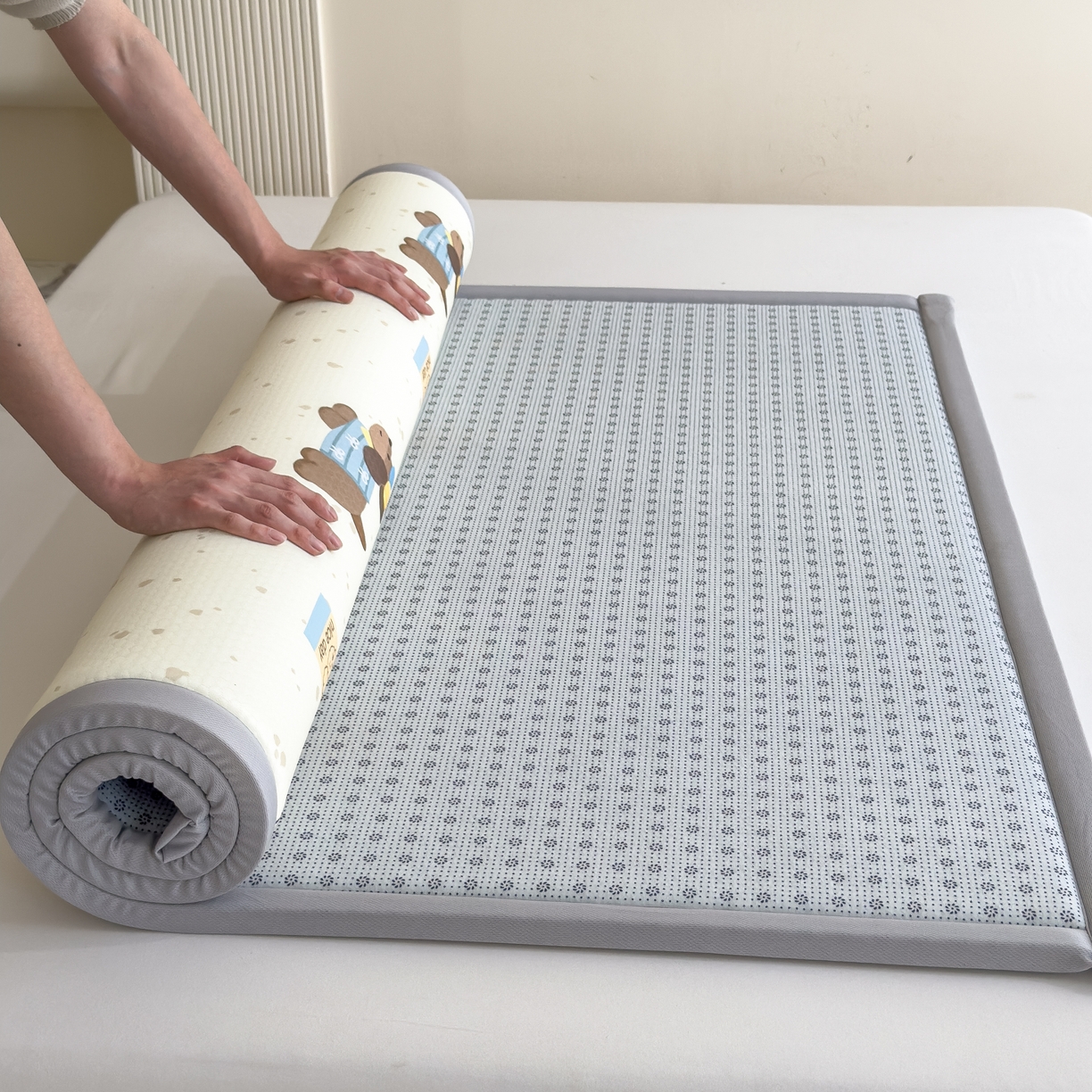 91家纺网 家纺一手货源 找家纺 席世家 2025新款印花豆豆多功能垫 斑点狗