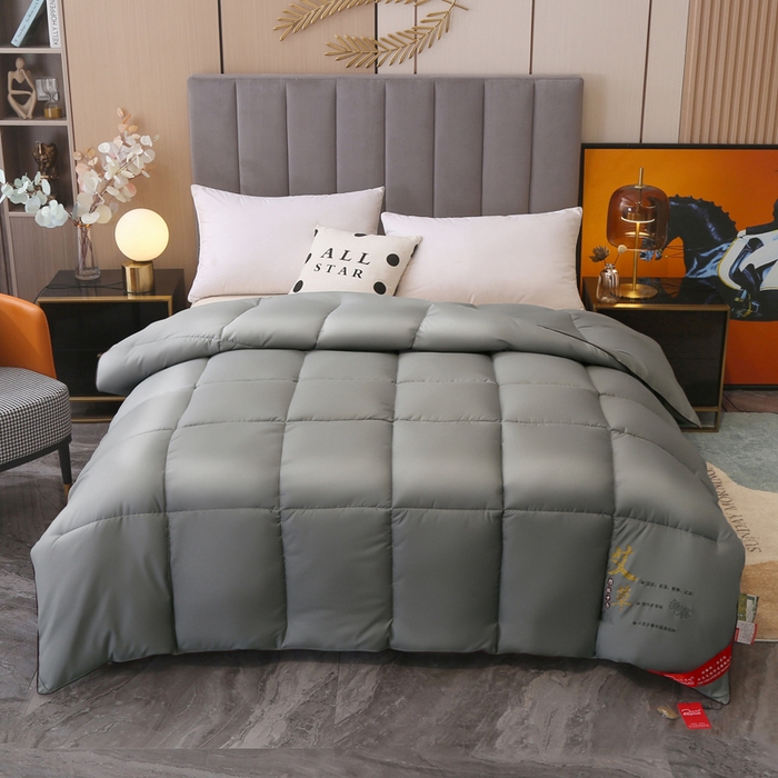 91家纺网 家纺一手货源 找家纺 妙赞2025新款水洗真丝艾草艾绒羽丝棉被被子被芯 灰色