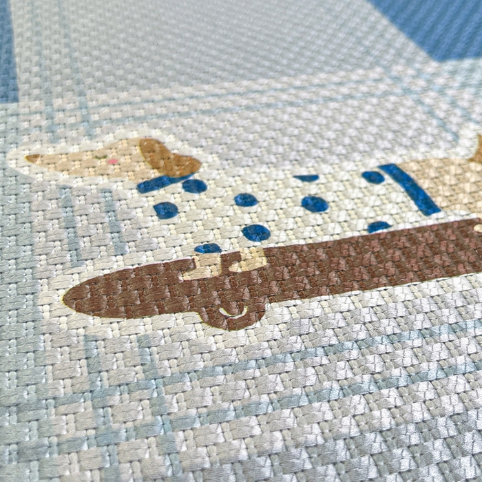 91家纺网 家纺一手货源 找家纺 布卢姆床垫2025新款A类数码印花冰藤席夏凉席--床笠款 滑板腊肠狗床笠