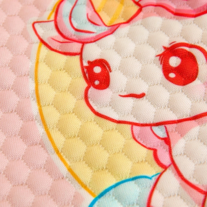 91家纺网 家纺一手货源 找家纺 富馨莱 2025新款儿童冰丝豆豆枕套 彩虹小马