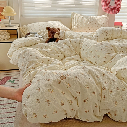 91家纺网 家纺一手货源 找家纺 （总）名品家纺 2025新款云感皱皱双层纱四件套