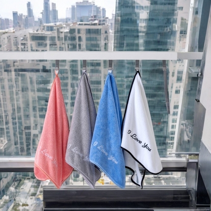 91家纺网 家纺一手货源 找家纺 （总）彩虹毛巾2025新款I Love you珊瑚绒毛巾浴巾套装网红情侣浴室加厚毛巾浴巾两件套