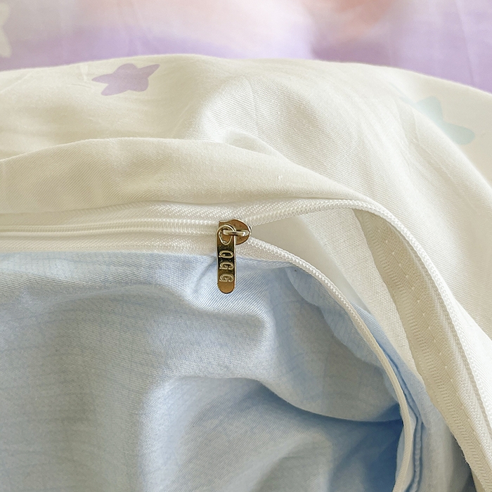 91家纺网 家纺一手货源 找家纺 琪格格 2025春夏新款全棉纯棉40S13372小清新四件套 彩霞