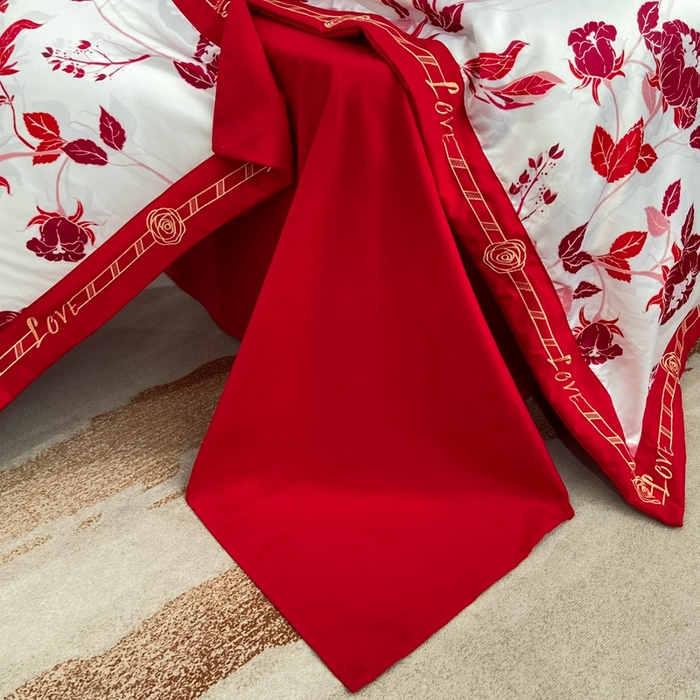 91家纺网 家纺一手货源 找家纺 用心 2022新款数码印花婚庆四件套