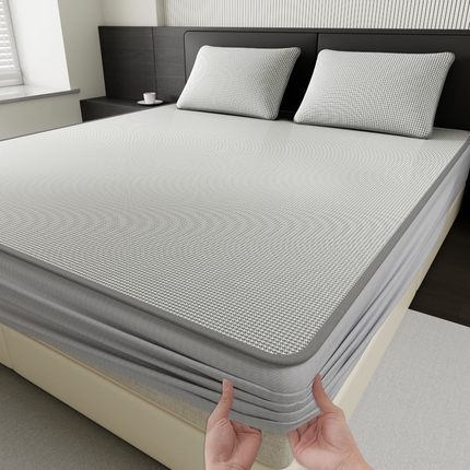 91家纺网 家纺一手货源 找家纺 （总）源舍家纺 2025新款冰丝提花千鸟格冰丝席凉席席子冰丝席凉席系列